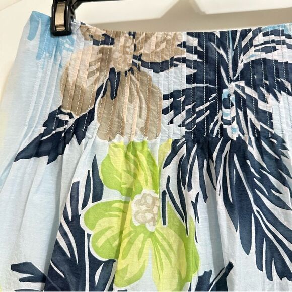 VTNG TALBOTS COLLECTION SILK BLEND TROPICAL PRINT A LINE PLEATED‎ MIDI SKIRT 4 - Picture 2 of 10